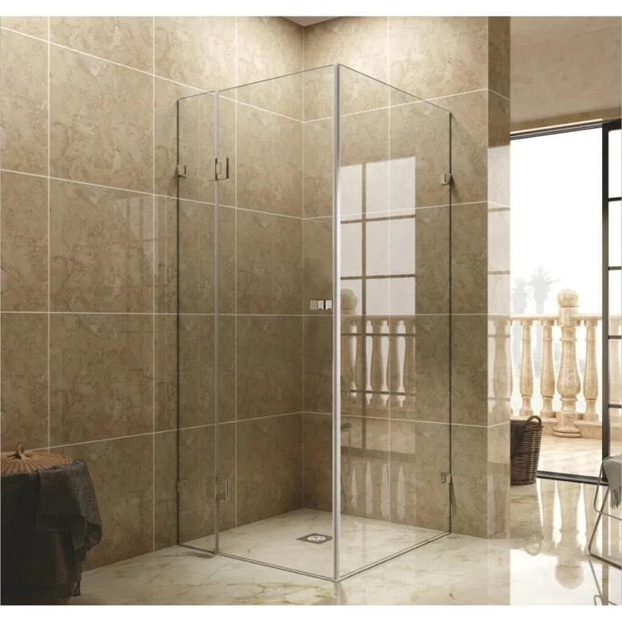 1000 x 1000 Frameless Shower Screen