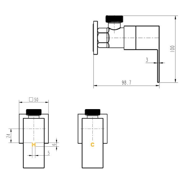 Cube 1/4 Turn Washing Machine Stops