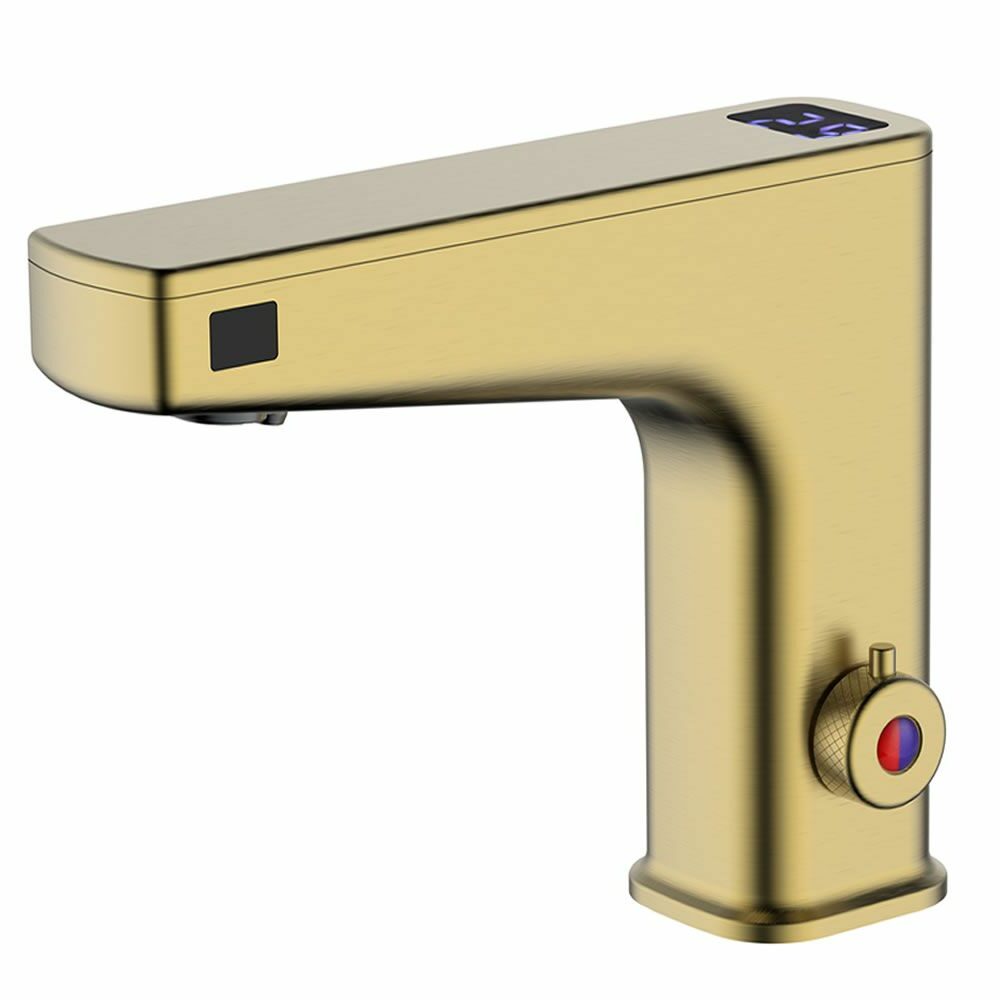 Galaxy Sensor Basin Mixer With Soap Dispenser Brushed Gold