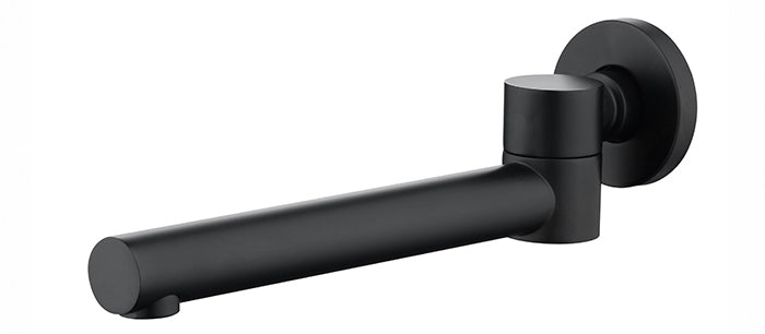 Pavia Matte Black Swivel Bath Spout Round