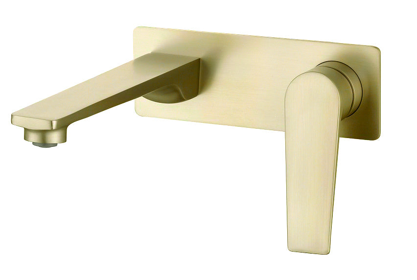 Zevio Wall Basin Mixer Brushed Gold