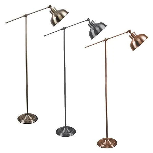 Tinley Floor Lamp in Antique Brass, Antique Chrome or Antique Copper