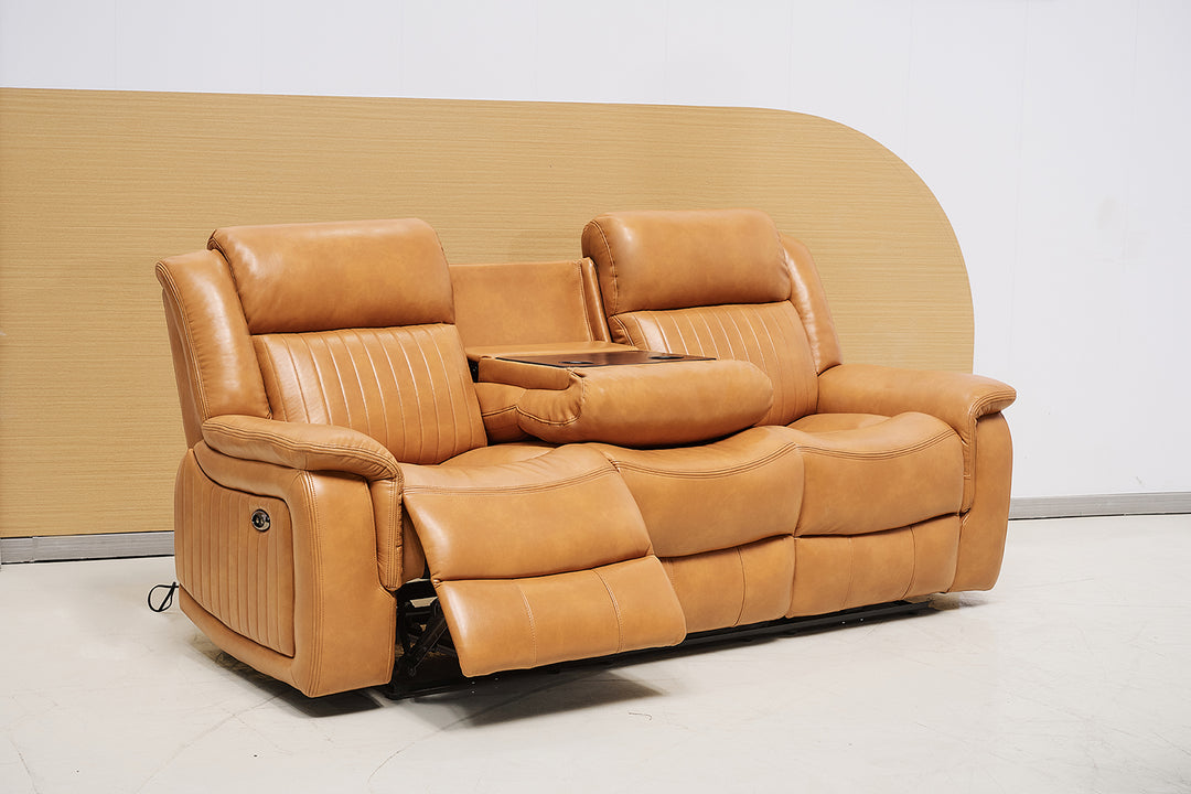Paragon Power Motion 3 Seater Recliner Tan Faux  Leather