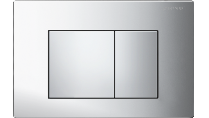 R&T Dual Flush Plate Large Square Chrome