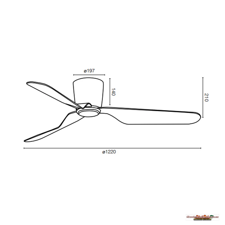 Preston Low-Profile Ceiling Fan - 48" DC Motor with 6-Speed Remote