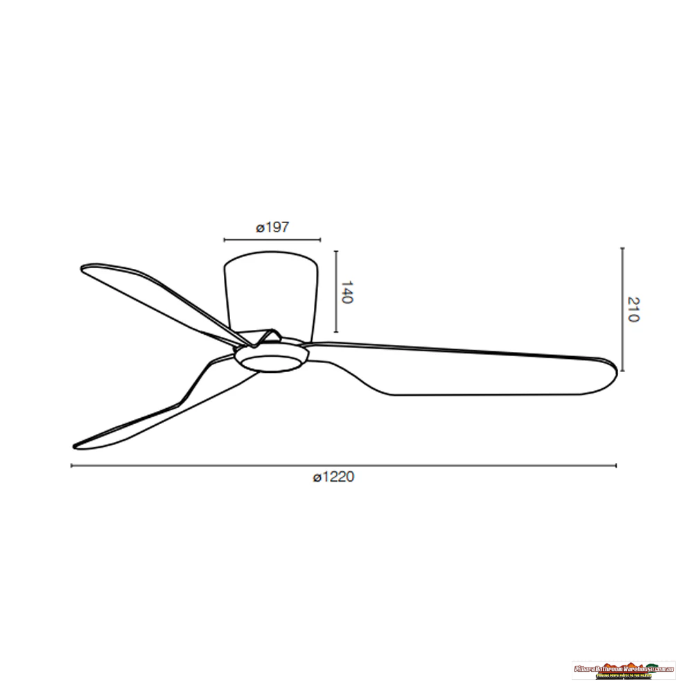 Preston Low-Profile Ceiling Fan with LED Light - 48" DC Motor & Remote Control