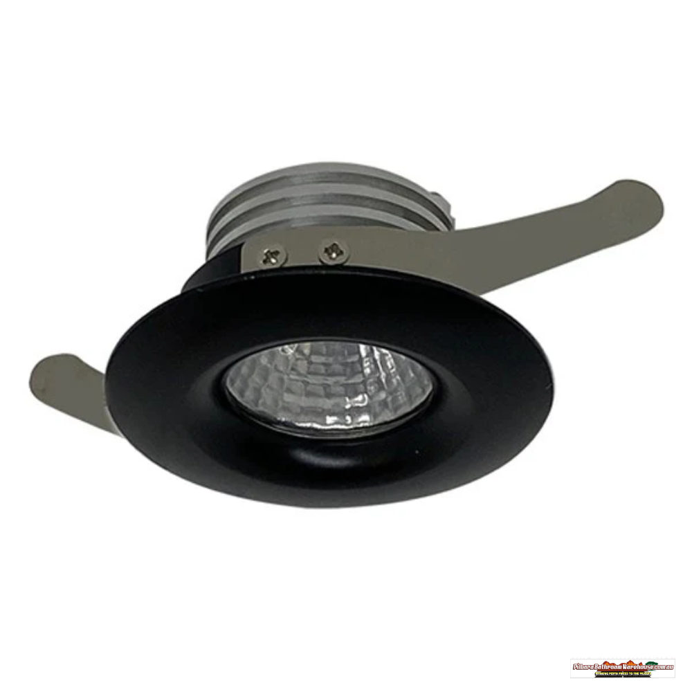 50mm Duro LED Downlight 3w Black 3k, 5k DURO 3R-BK83 Telbix Lighting