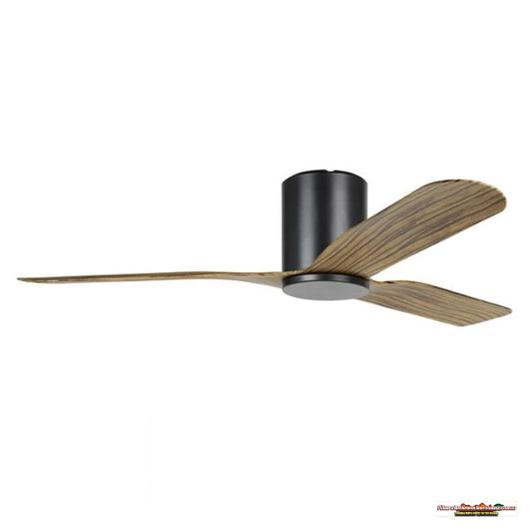 52" Iluka DC Ceiling Flush Fan in Matt White, Matt Black or Black/Wood