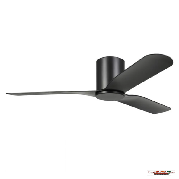 52" Iluka DC Ceiling Flush Fan in Matt White, Matt Black or Black/Wood