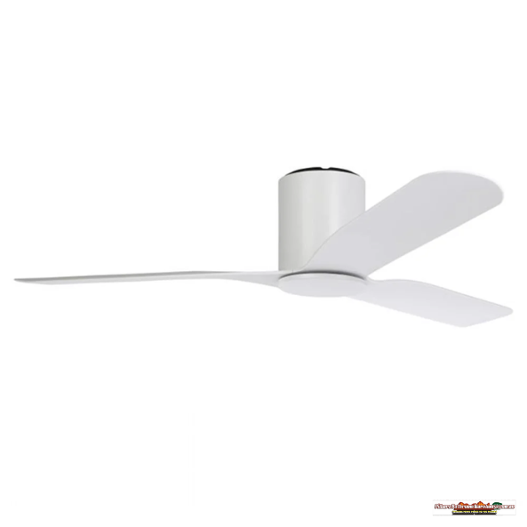 52" Iluka DC Ceiling Flush Fan in Matt White, Matt Black or Black/Wood