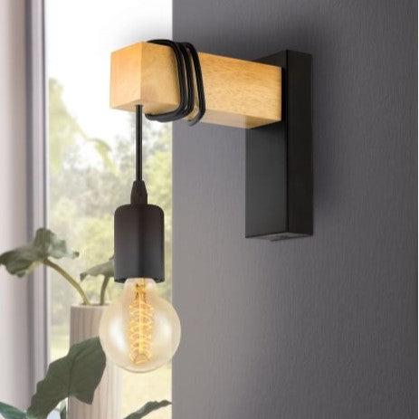 Townshend indoor Wall Light Timber in Matt Black