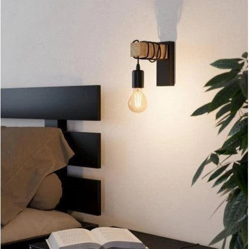 Townshend indoor Wall Light Timber in Matt Black