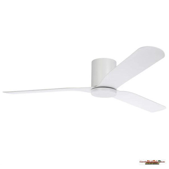 60" Iluka DC Ceiling Flush Fan With CCT LED Light 20w in White, Black or Black/Wood