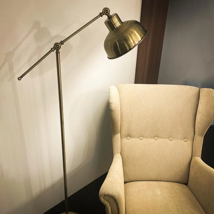 Tinley Floor Lamp in Antique Brass, Antique Chrome or Antique Copper