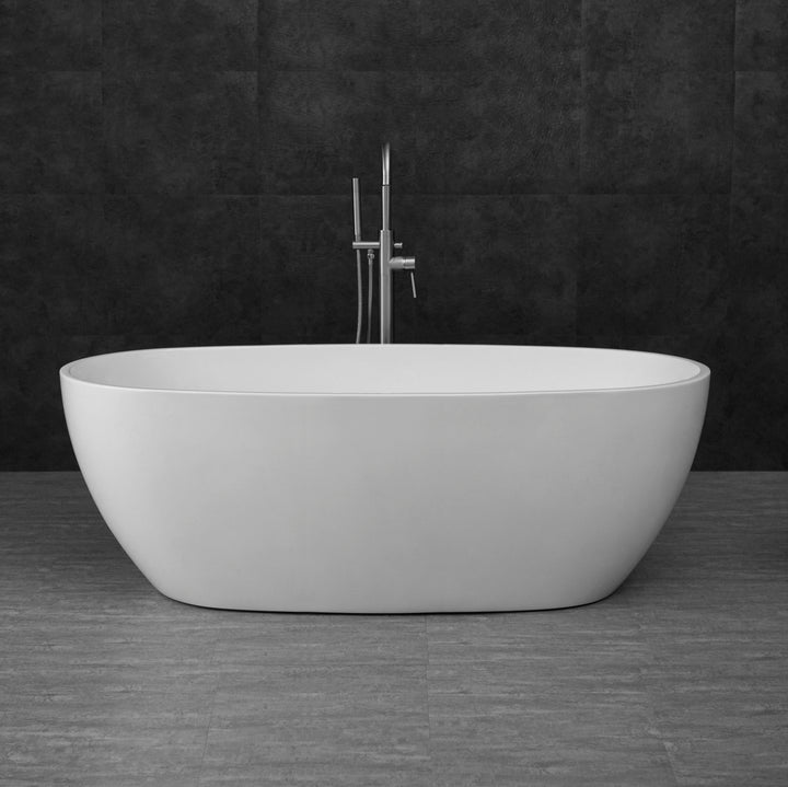 Vinny 1700x800x580 Matte White Egg Shape Bathtub NF