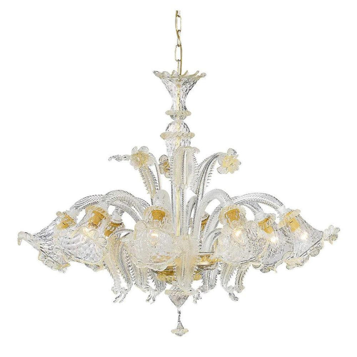 Rialto Chandelier 8Lt in Amber Glass