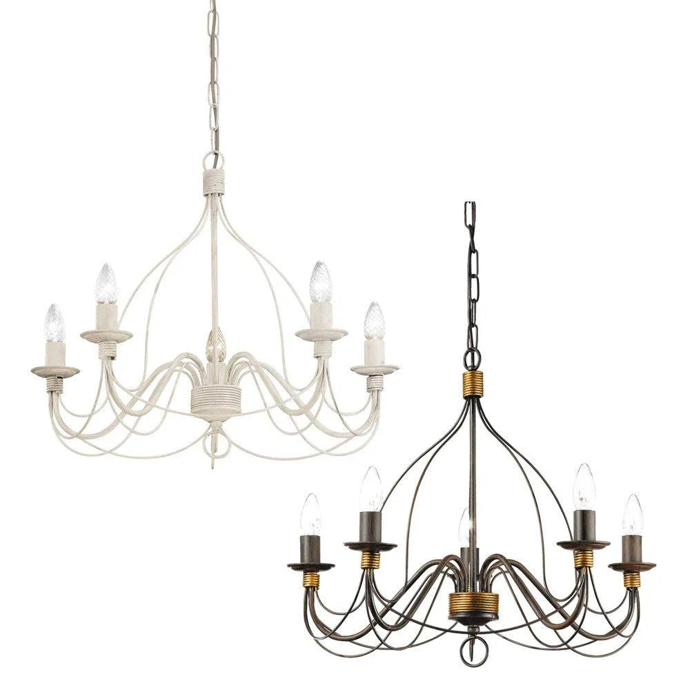 Corte Chandelier 5Lt in White, Rust