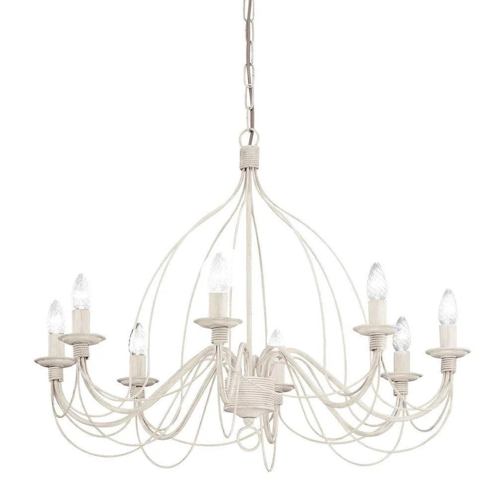 Corte Chandelier 8Lt in White, Rust