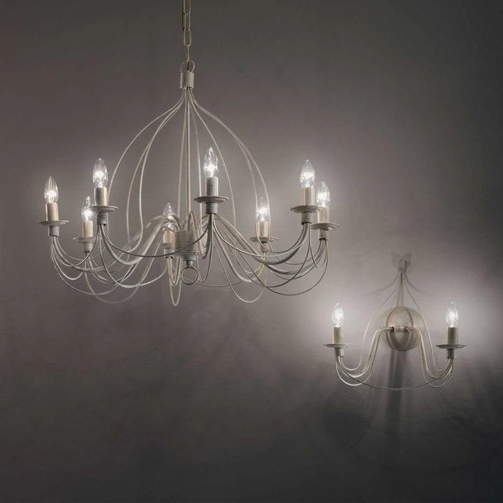 Corte Chandelier 8Lt in White, Rust