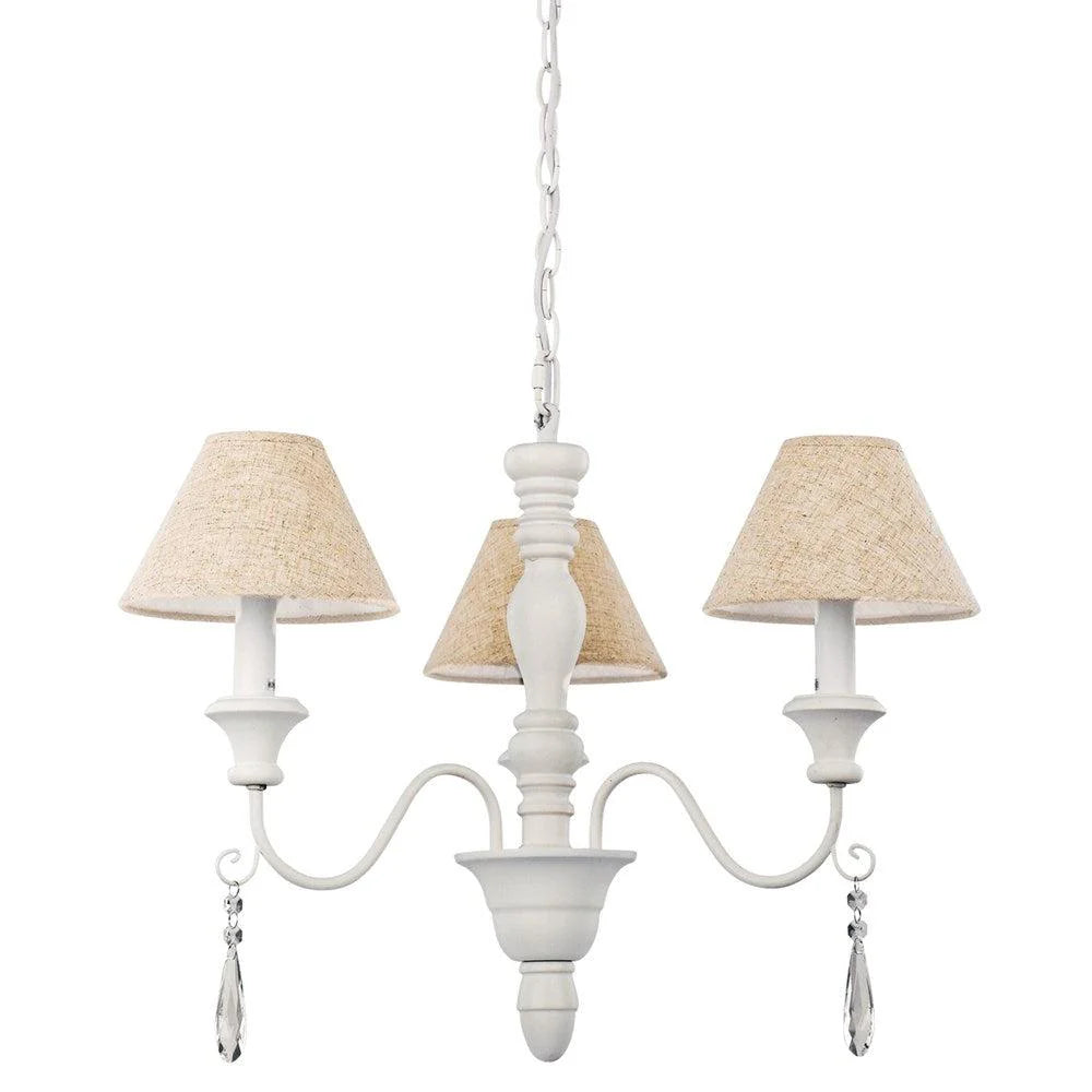 Provence Chandelier 3Lt in White