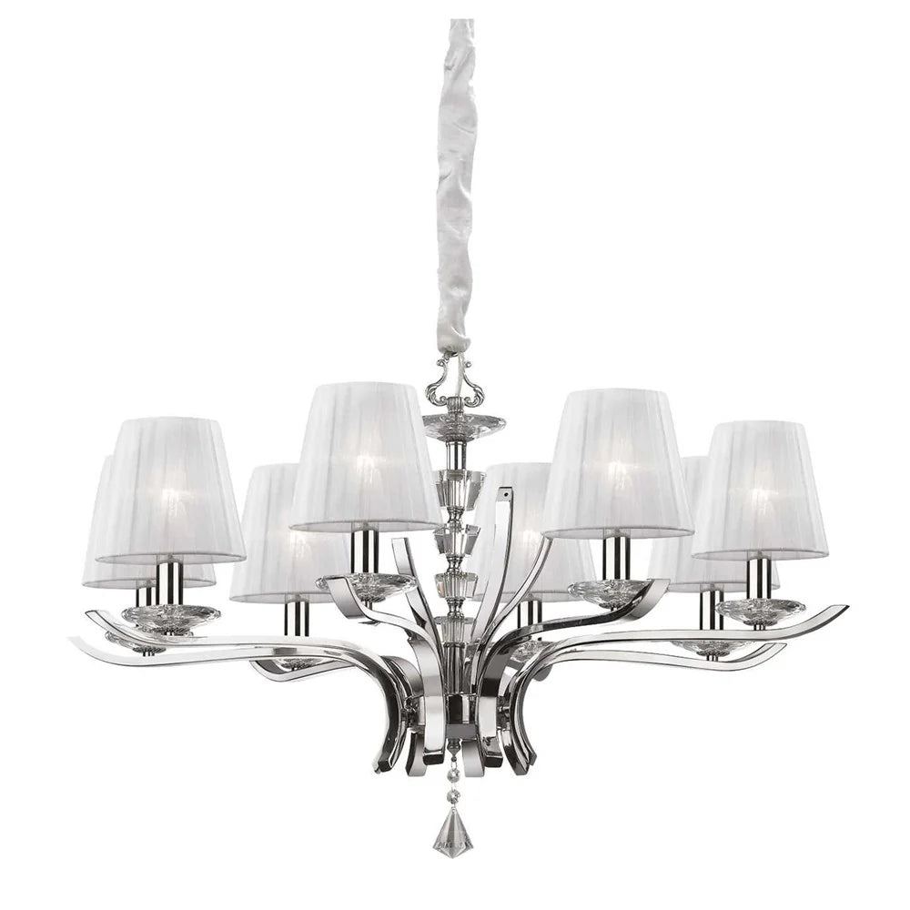 Pegaso Chandelier 8Lt in Brass or Chrome