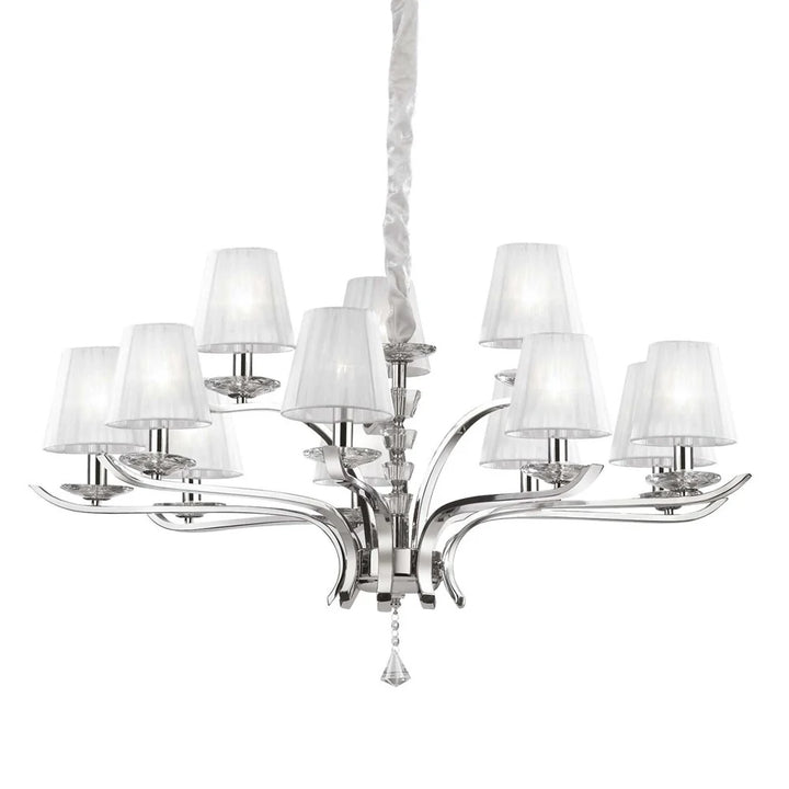 Pegaso Chandelier 12LT in Brass or Chrome