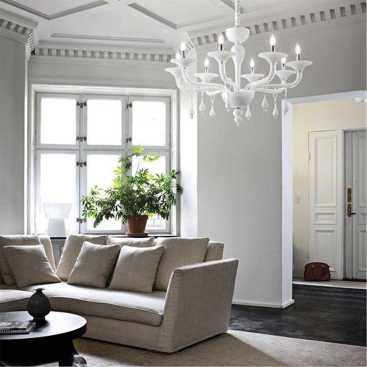 Miramare Chandelier 8Lt in White