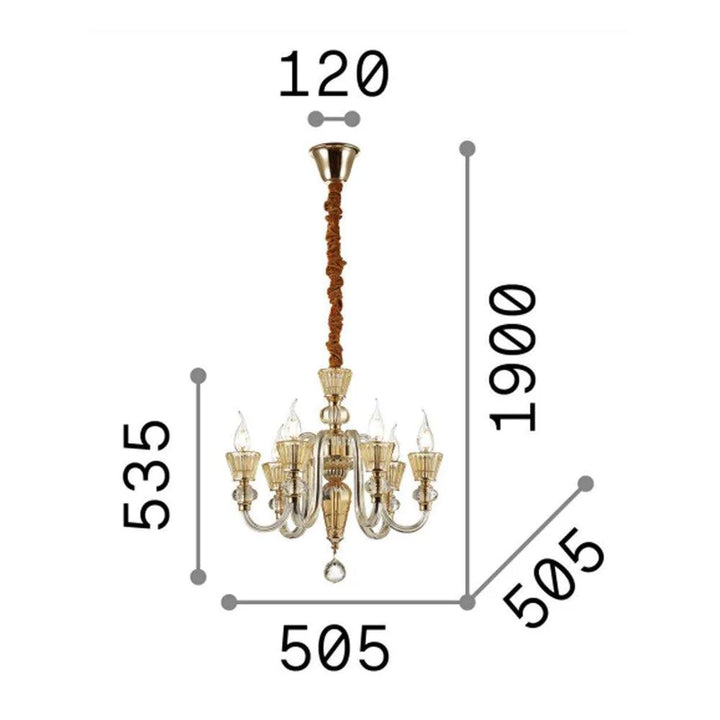 Strauss 6Lt Chandelier in Gold