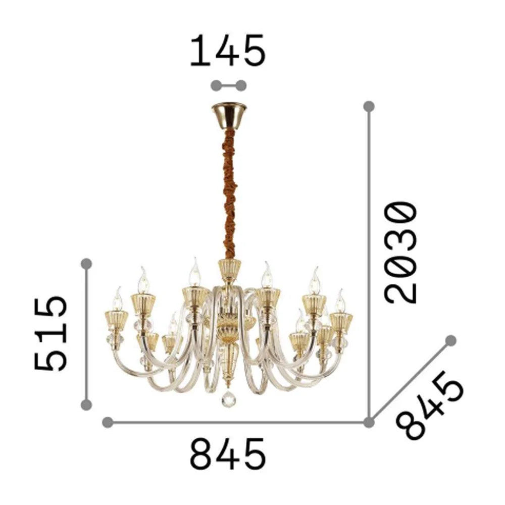 Strauss 12Lt Chandelier in Gold