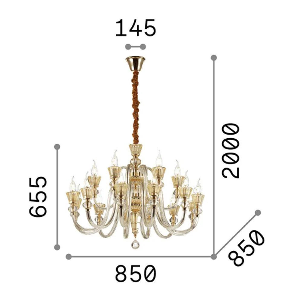 Strauss 18Lt Chandelier in Gold