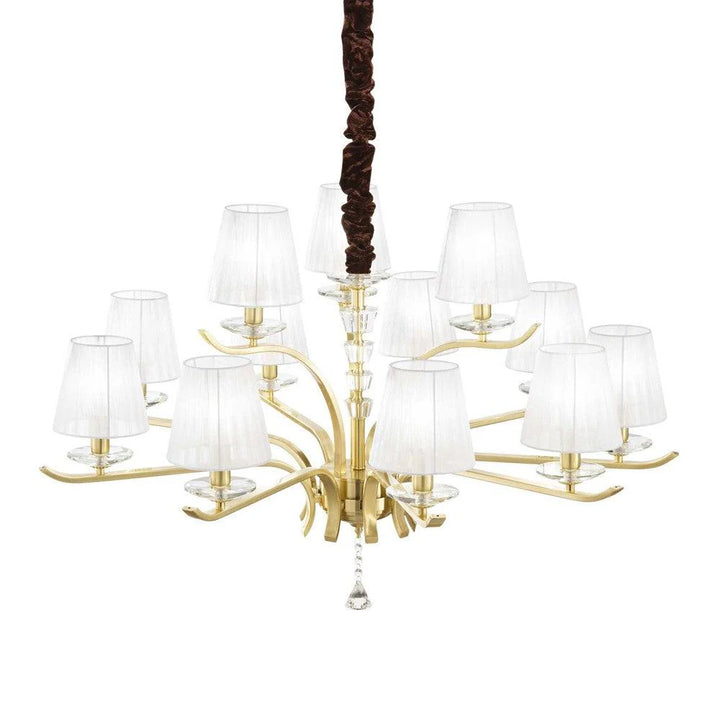 Pegaso Chandelier 12LT in Brass or Chrome