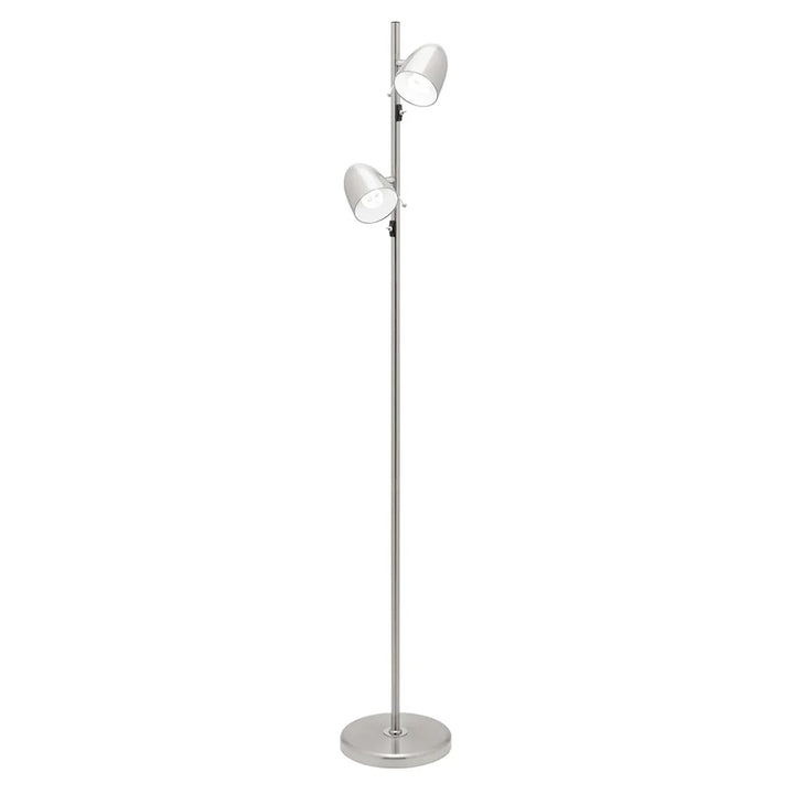 Sara 2 Light Floor Lamp in Black, White, or Brushed Chrome