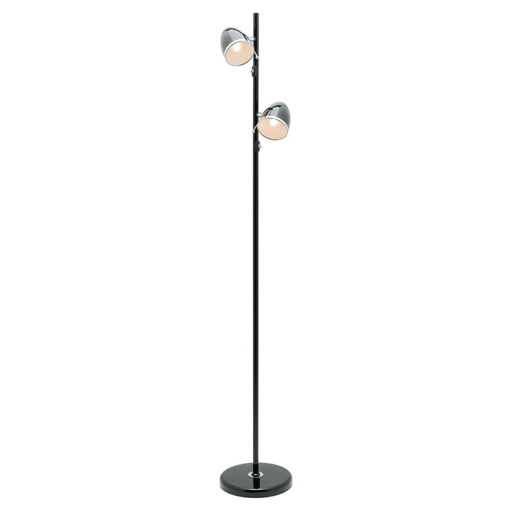 Sara 2 Light Floor Lamp in Black, White, or Brushed Chrome