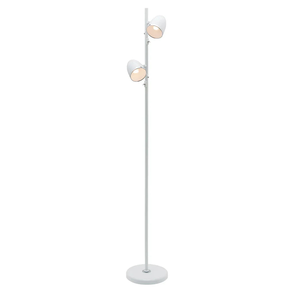 Sara 2 Light Floor Lamp in Black, White, or Brushed Chrome