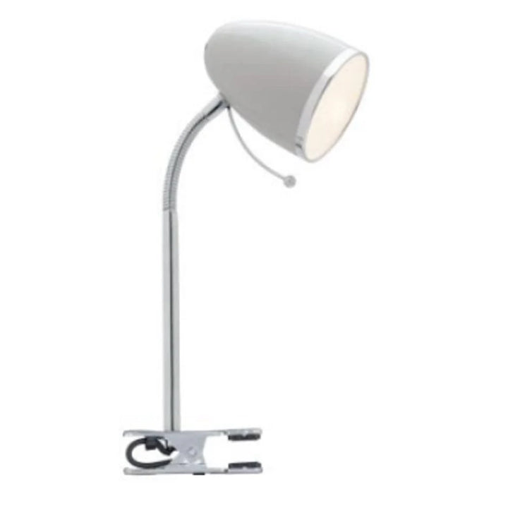 Sara LED Clamp Lamp in White, Black, Brushed Chrome, Grey or Yellow