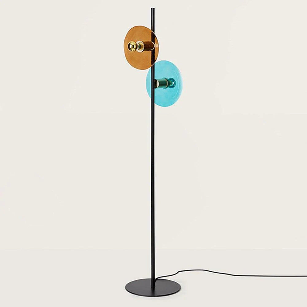 Ohlala Floor Lamp in Matt Black & Matt Brass