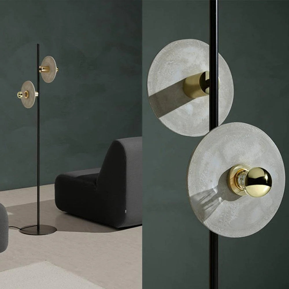 Ohlala Floor Lamp in Matt Black & Matt Brass