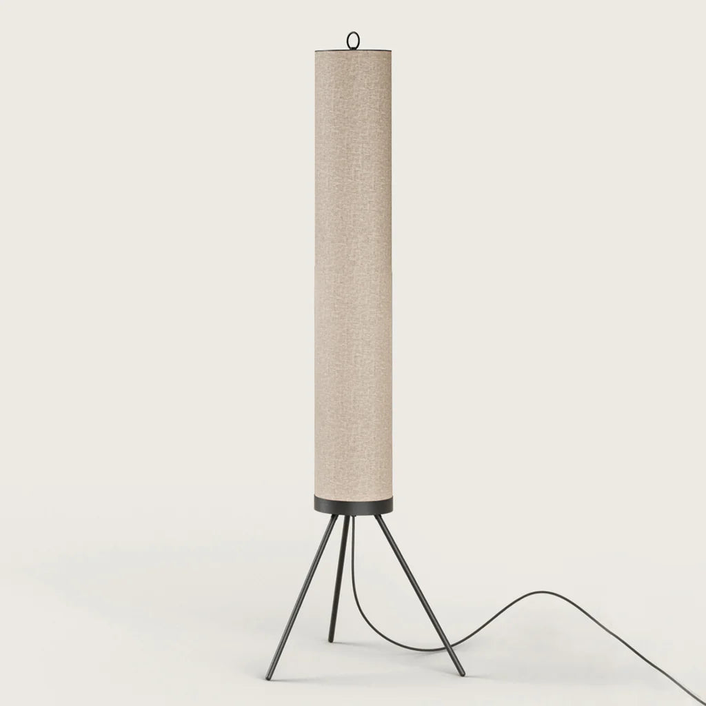 Nooi LED Floor Lamp in Matt Black & Cream