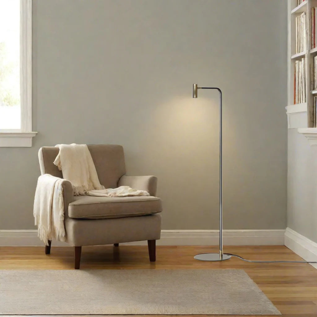 Maho LED Floor Lamp 5w Matt Black, Matt Brass