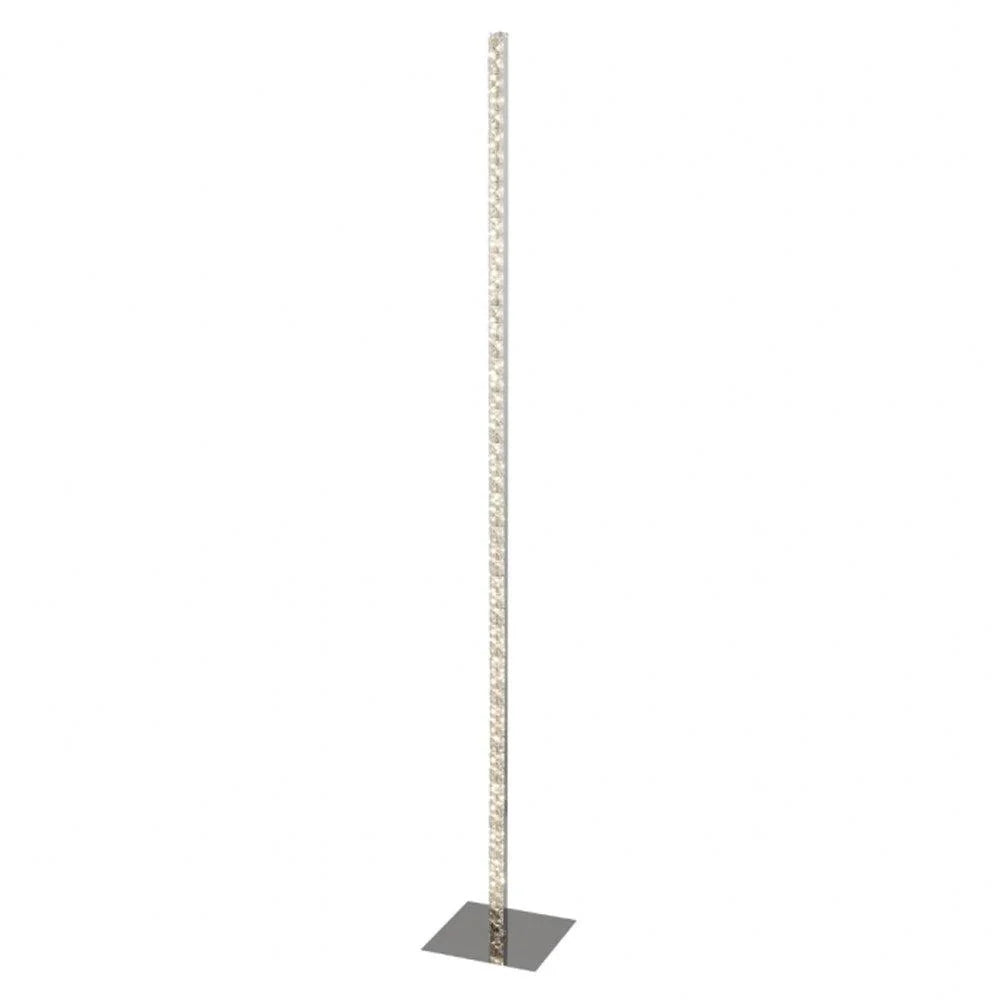 Glass Crystal Effect LED Floor Lamp in Silver/Grey