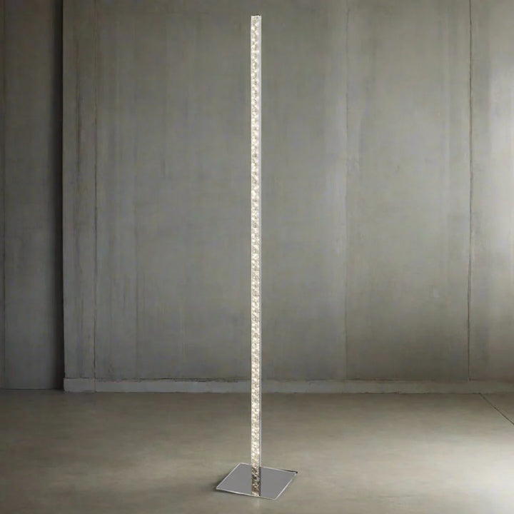 Glass Crystal Effect LED Floor Lamp in Silver/Grey