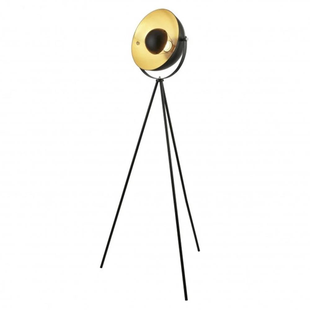 Tripod Style Floor Lamp in Gold/Black