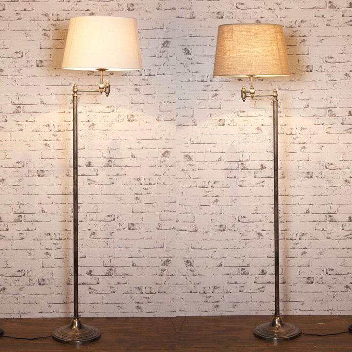 Macleay Adjustable Floor Lamp in Brass, Silver or Matte Black