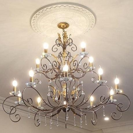 Amarilli Chandelier - 10Lt/15Lt in Black/Silver or Bronze/Gold