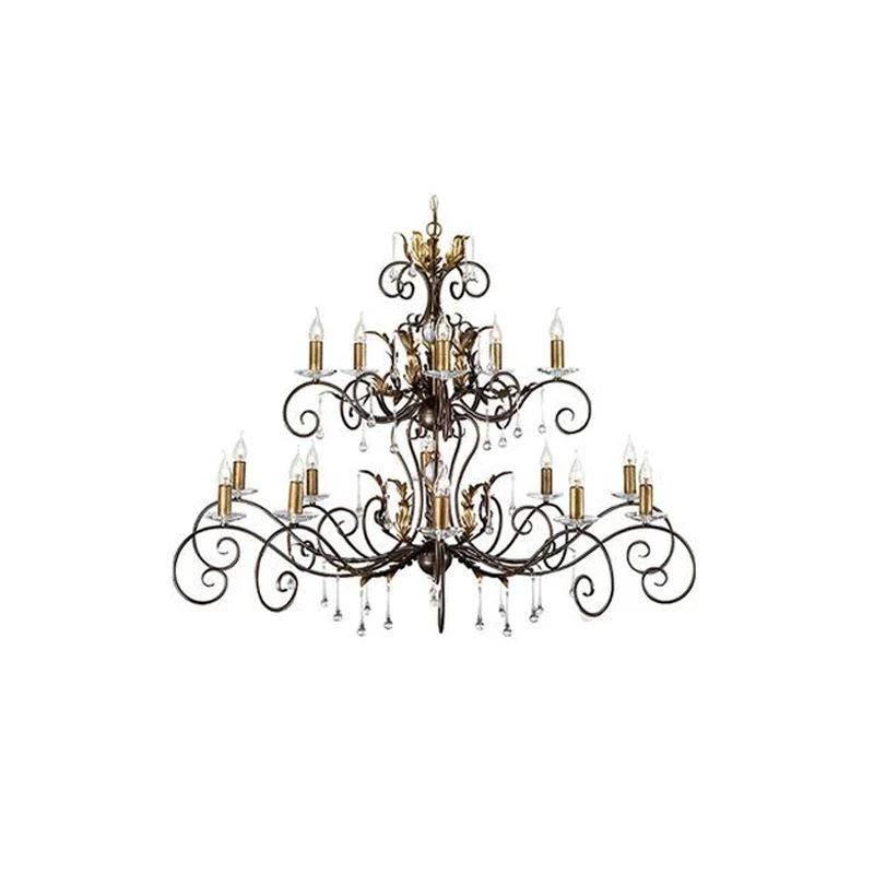 Amarilli Chandelier - 10Lt/15Lt in Black/Silver or Bronze/Gold