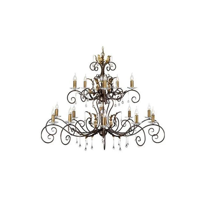 Amarilli Chandelier - 10Lt/15Lt in Black/Silver or Bronze/Gold