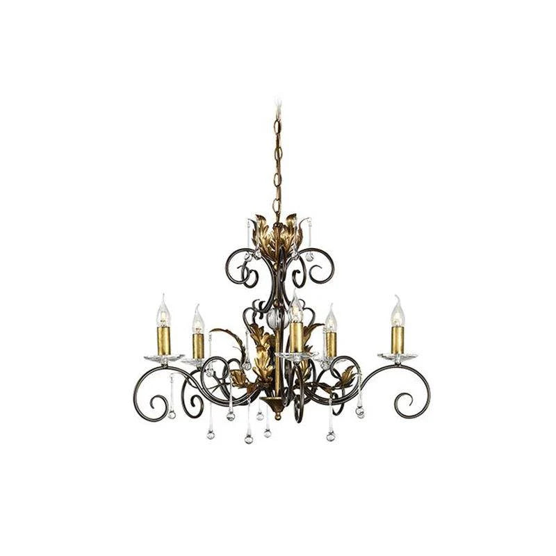 Amarilli 3Lt/5Lt Chandelier E14 in Black/Silver and Bronze/Gold Elstead Lighting