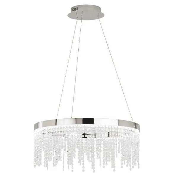 Antelao LED Pendant Light Round 28w 4000k in Chrome & Crystal