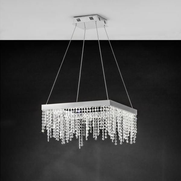 Antelao LED Pendant Light Small 28w 4000k in Chrome & Crystal