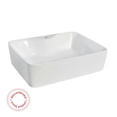 Artis Square Basin – Gloss White Ceramic with Top Hole